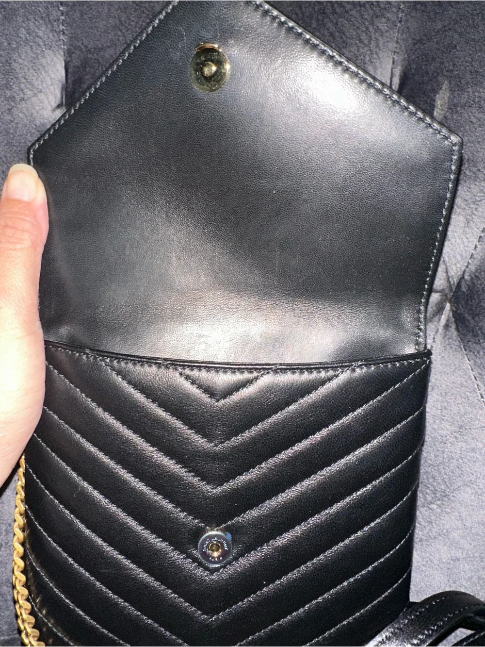 Saint Laurent Quilted Leather Double Flap Crossbody Bag – Never Worn